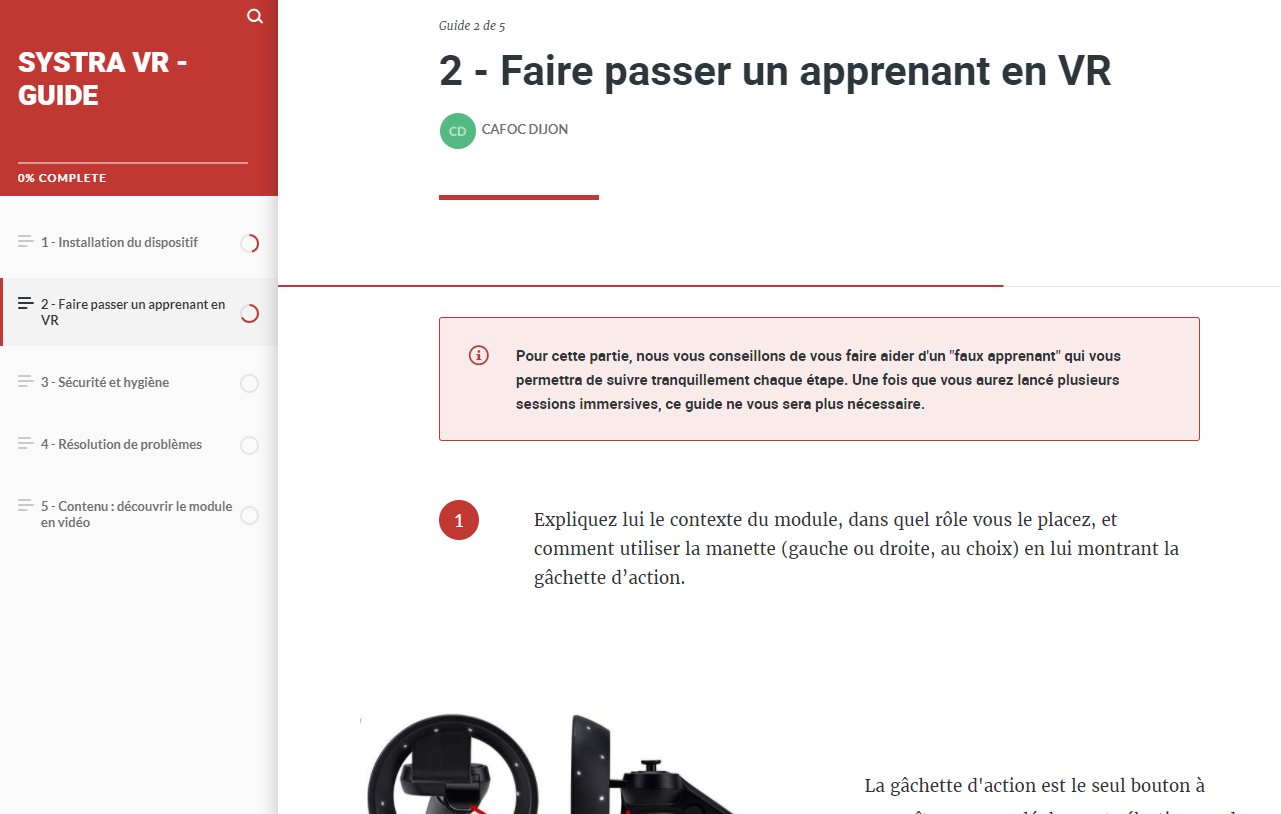 Guide de prise en main en ligne : faire passer un apprenant en VR