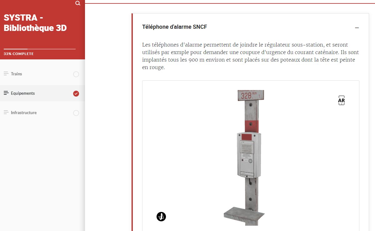 Bibliothèque 3D : téléphone d'alarme SNCF consultable en 3D et en réalité augmentée